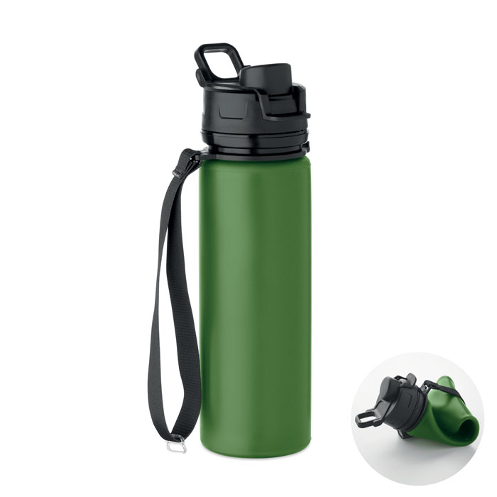 Bouteille sport promotionnelle pliable 500 ml Lett Vert foncé